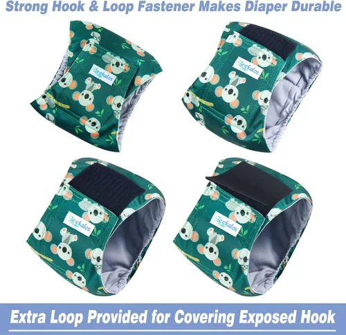 Miniatura 3 de Leekalos Pañales para perros machos (paquete de 3), bandas de vientre de alta absorción para perros machos, lavables y reutilizables (koala, S)