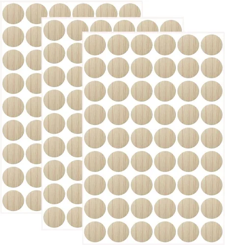 Miniatura 7 de 162 calcomanías autoadhesivas de PVC para agujeros de tornillo, 3 hojas de plástico, cubierta texturizada a prueba de polvo e impermeable, 0.827 in