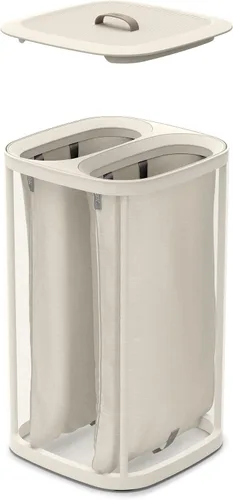 Miniatura 6 de Joseph Joseph Tota - Cesta separadora de ropa sucia de 60 litros/15.8 galones con tapa, 2 bolsas de lavado extraíbles con asas, color crudo