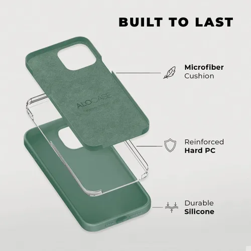 Miniatura 6 de Compatible con iPhone 13 Pro Max Funda de silicona con protector de pantalla - Verde