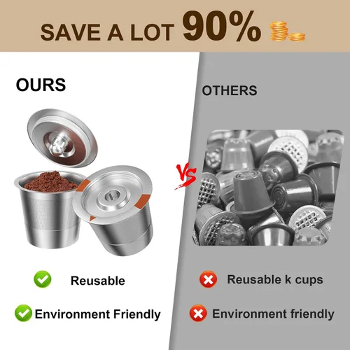 Miniatura 7 de Cápsulas de café reutilizables K Cups para Keurig: filtro de café K Cups recargables de acero inoxidable completo compatible con cafeteras 1.0 y 2.0