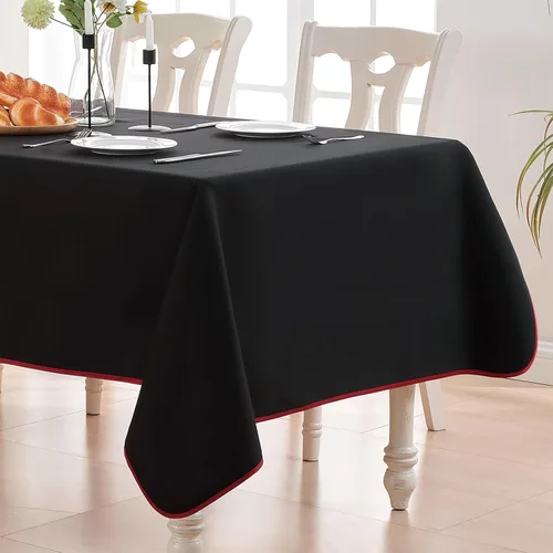 Miniatura 40 de BALCONY & FALCON Mantel rectangular lavable, resistente a las arrugas e impermeable, mantel decorativo de tela de lino para comedor, fiestas