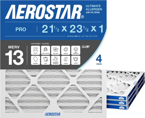 Aerostar Multi - Filtro de aire de 1 pulgada para aire acondicionado y horno, Blanco