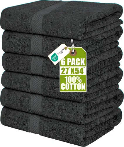 Miniatura 9 de Utopia Towels Juego de 6 toallas de baño (24 x 48 pulgadas), 100% algodón hilado en anillo de 500 GSM, medianas, ligeras y altamente absorbentes
