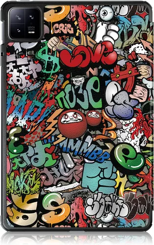 Miniatura 9 de Funda para Xiaomi Pad 6, Slim Stand Hard Back Shell Funda protectora inteligente para Xiaomi Pad 6 Pro 11 "con función de encendido/apagado Graffiti