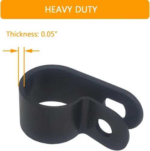 Miniatura 4 de 100 Uds Abrazadera De Cable 1/2 "R-Tipo Clip De Cable Abrazadera De Alambre Clips De Sujetadores De Cable De Nylon Para La Gestión De Cables - Negro