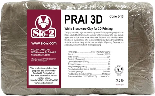 Miniatura 12 de SIO-2 Aneto - Arcilla de porcelana blanca de alto fuego, 3.5 libras (cono 6-8), arcilla de cerámica natural para modelado de ruedas y construcción