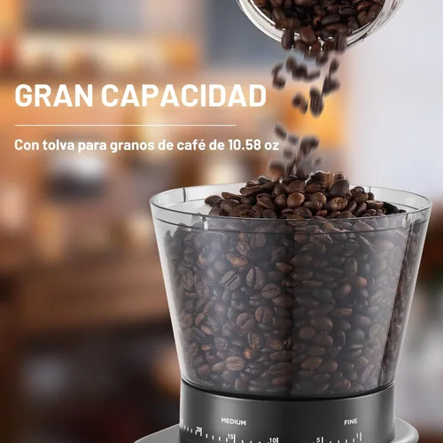 Miniatura 4 de AYCHIRO Molinillo de Café Eléctrico, Molinillo de Muelas Cónicas con 30 Ajustes de Molienda para 2-12 Tazas, Molinillo de Muelas Ajustable para Uso