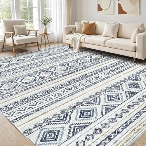 Miniatura 13 de Alfombra grande para sala de estar de 5 x 7: Alfombras marroquíes bohemias, suaves, lavables a máquina, para dormitorio, debajo de la mesa