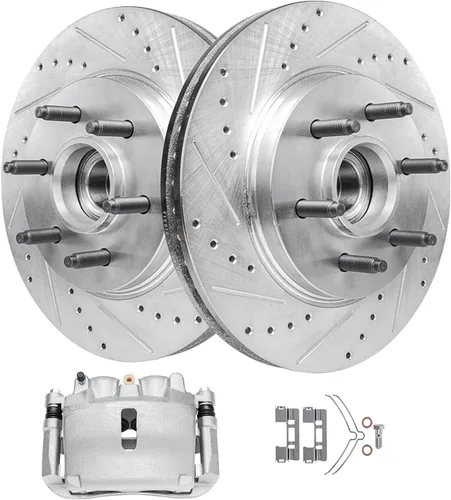 Miniatura 24 de Detroit Axle - Kit de freno delantero para Mercedes-Benz C350e GLC300 2016-2018, E300 2017, E350 2020-2022, frenos de disco perforados y ranurados