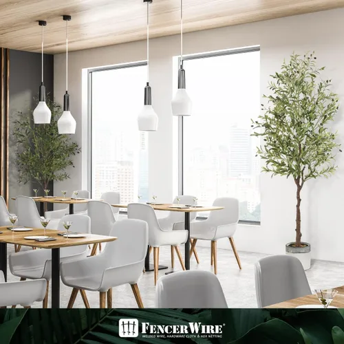 Miniatura 8 de Fencer Wire Árbol topiario artificial en maceta, rama de olivo sintético y fruta, decoración moderna de planta sintética en maceta para interiores