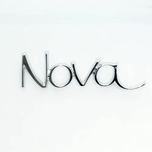Miniatura 6 de 1 emblema de guardabarros delantero Nova OEM 3D Badge Quarter Panel de repuesto para Nova 1969-1972 (cromado)