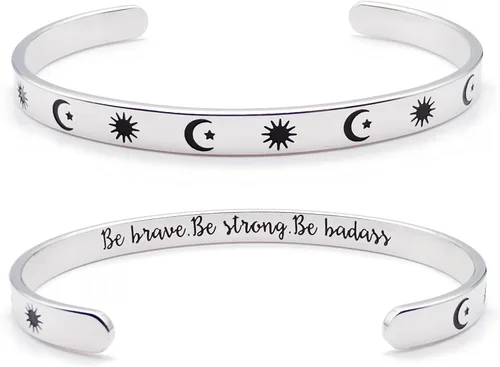 Miniatura 41 de Dczosily Pulseras inspiradoras para mujer, de acero inoxidable, pulseras motivacionales, regalos personalizados para mejores amigas
