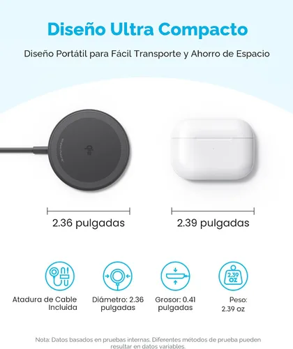 Miniatura 5 de Anker Zolo Cargador inalámbrico magnético, paquete de 2 unidades con certificación Qi2 de 15 W compatible con MagSafe, almohadilla de carga Negro