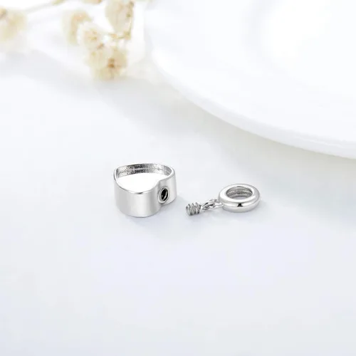 Miniatura 3 de Abalorio personalizado de urna de cremación con diseño de corazón para cenizas, plata de ley 925, 2 imágenes, cuentas para pulsera de serpiente