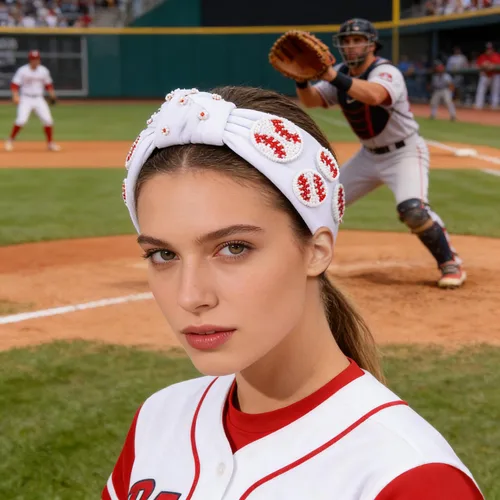 Miniatura 7 de Diadema deportiva de béisbol con cuentas blancas para mujeres, profesores, abalorio de béisbol con cuentas adornadas, diadema elegante y elegante