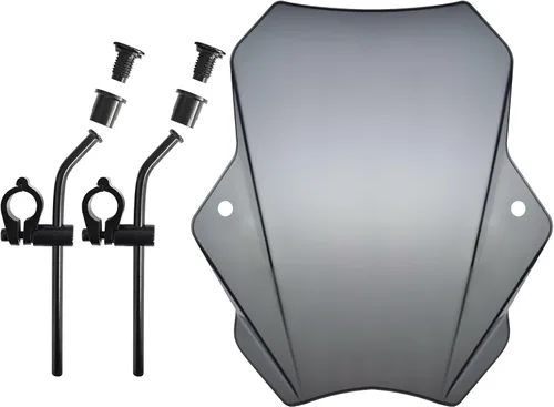 Miniatura 6 de FATECIM Parabrisas de motocicleta ahumado de 15.5", parabrisas deflector de viento universal para motocicleta para Harley Davidson Honda Kawasaki