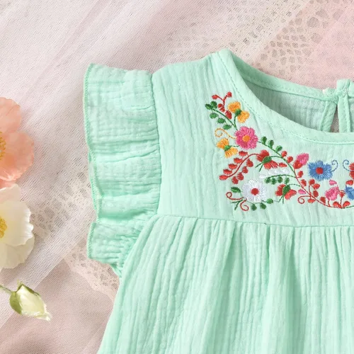 Miniatura 5 de HINTINA Vestido de verano sin mangas con bordado étnico mexicano