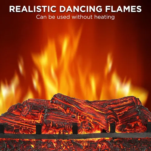 Miniatura 2 de TURBRO Eternal Flame - Troncos eléctricos infrarrojos para chimenea, 23 pulgadas de cuarzo infrarrojo, inserto de chimenea calentador de troncos