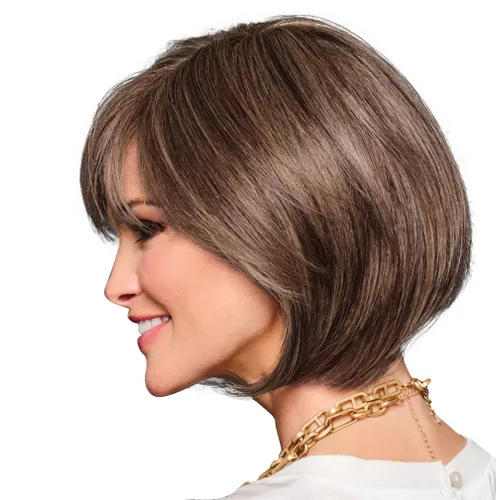 Miniatura 2 de Raquel Welch Made You Look Chin-Length Chic Bob, 100% atado a mano por ropa de pelo, gorra pequeña promedio, RL10/12 castaño iluminado por el sol