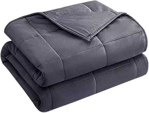 Miniatura 9 de yescool - Manta con peso, 7 libras, fresca, transpirable, con cuentas de cristal prémium, lavable a máquina, para dormir, 60-90 libras, 41 x 60 Gris