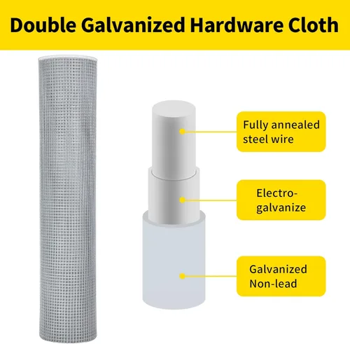 Miniatura 5 de Malla de alambre galvanizado de tela de hardware, malla de alambre galvanizado de calibre 23, valla de alambre galvanizado resistente