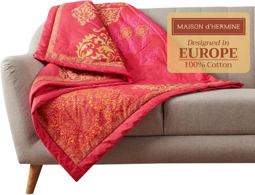 Miniatura 49 de Maison d' Hermine Manta para sofá, ligera y suave, cálida y transpirable, de algodón, para cama, para niñas, niños, mujeres, hombres, regalos, sofá