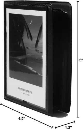 Miniatura 7 de Álbum de fotos de 33 bolsillos para cámara instantánea Polaroid, apto para fotos de 3.5 x 4.25 pulgadas, material de PVC y resistente al agua Negro