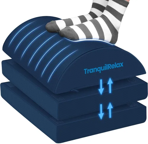 Miniatura 9 de TranquilRelax Reposapiés para debajo del escritorio en el trabajo, accesorios de juegos, taburete con 3 alturas ajustables y funda lavable, cómodos