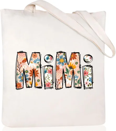 Miniatura 16 de Andeiltech Bolsa de lona para mujer, bolsa de viaje estética, bolsa de hombro reutilizable, regalo de cumpleaños para mamá Flor Mamá