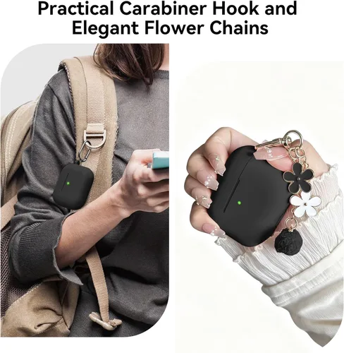 Miniatura 3 de Compatible con funda AirPods Pro 3, bonita funda protectora de silicona para Apple AirPods Pro 3 con kit de limpieza y llavero, accesorios
