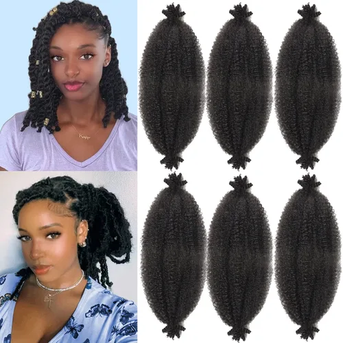Miniatura 48 de Marley Twist - Cabello trenzado marrón Spring Twist de 18 pulgadas, cabello Marley para rastas suaves de imitación mariposa, cabello trenzado rizado