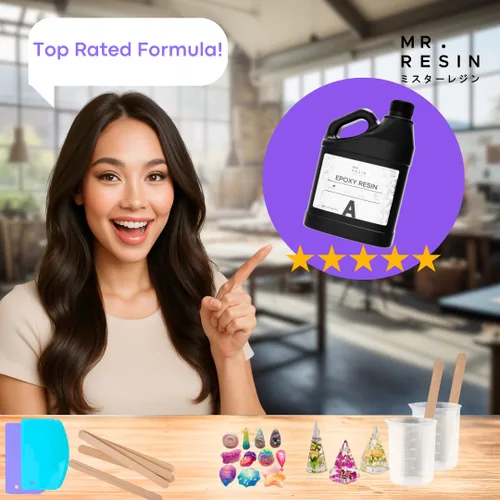 Miniatura 6 de Kit de resina epoxi de 64 onzas por Mr. Resin Crystal Clear Epoxy Resin para artes y manualidades: ¡cura en 24 horas! Mesas de río, moldes, llaveros