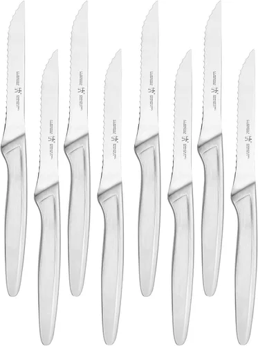 HENCKELS J.A. Henckels International Steak Cuchillo Conjunto de 8, acero inoxidable. Plata