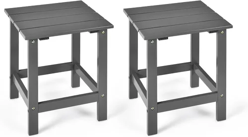 Miniatura 10 de Tangkula Mesa auxiliar cuadrada para exteriores, mesa Adirondack, mesas auxiliares para silla para interiores y exteriores, resistente a