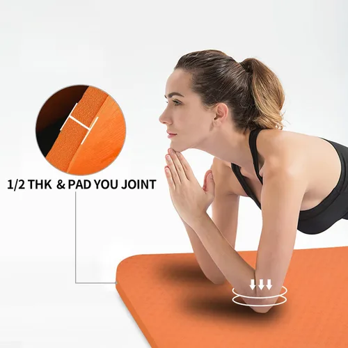 Miniatura 7 de Hatha Yoga Alfombrilla de Yoga Grande de TPE 6'x4'x1/2" Extra Gruesa Antideslizante - para Yoga, Pilates y Entrenamientos de Gimnasio en Casa Naranja