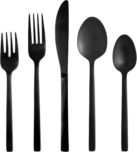 Miniatura 12 de FORTESSA Arezzo - Cubiertos de acero inoxidable 18/10, juego de 20 piezas con cuchillos de mesa, tenedores y cucharas (servicio para 4), apto