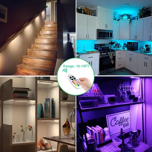 Miniatura 3 de Iluminación para debajo del gabinete, inalámbrica, recargable, funciona con pilas, luces LED regulables debajo de la encimera, barra de luces