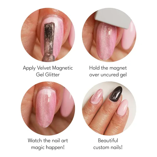 Miniatura 4 de Red Carpet Manicure Fortify & Protect - Esmalte de gel con imán de terciopelo bronce para uñas fuertes y saludables, impregnado con vitamina A