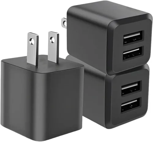 Miniatura 8 de Cargador de pared USB, adaptador de corriente de cubo de doble puerto, cargador de bloque de carga, adaptador de carga rápida de pared de doble