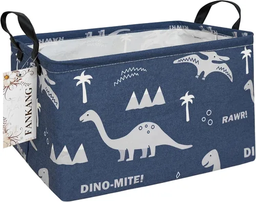 Miniatura 22 de Canasta plegable de almacenamiento para guardería, con revestimiento de polietileno impermeable, de grand tamaño, para niños y niñas, oficina