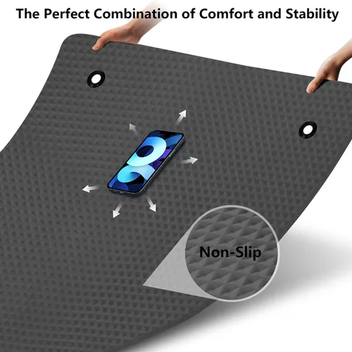 Miniatura 5 de LFS Esterilla de yoga de 72.8" x 31.5" x 2/5 pulgadas de grosor con correa y bolsa, alfombrilla de entrenamiento extra ancha para mujeres y hombres