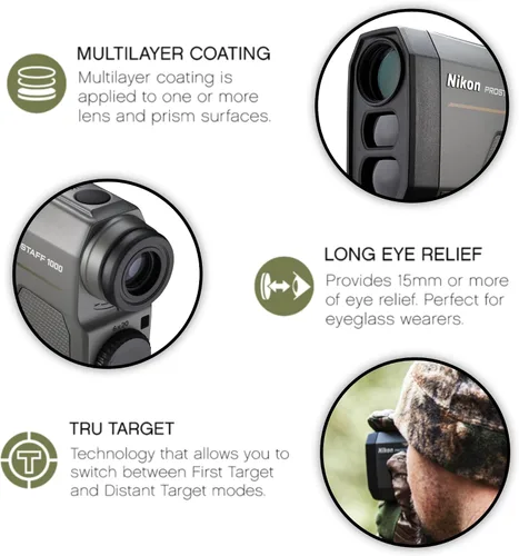 Miniatura 3 de Nikon Paquete de telémetro láser Prostaff con 3 baterías CR2 y paño de limpieza Lumintrail