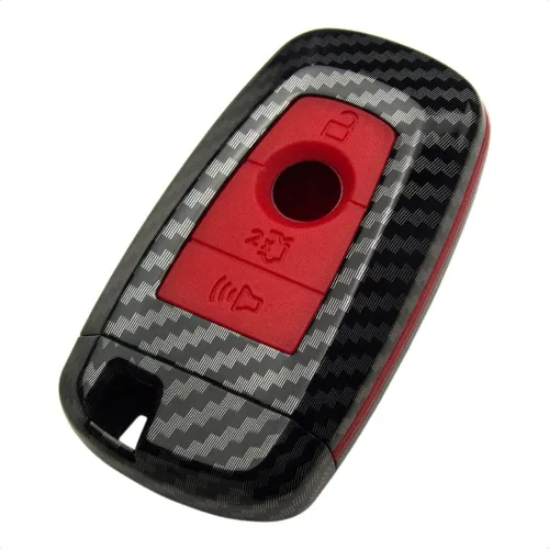 Miniatura 7 de Funda para llave inteligente compatible con Ford Edge Expedition Explorer Fusion para Mustang Cobra, mando a distancia sin llave de 4 botones