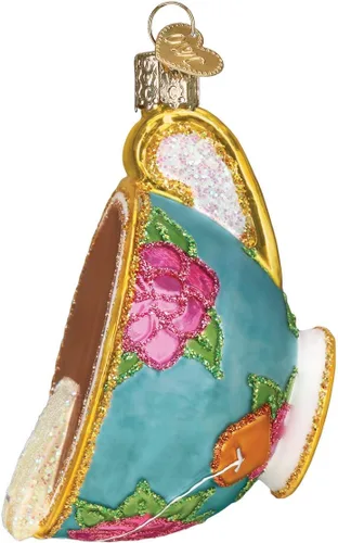 Miniatura 3 de Old World Christmas Adorno soplado de vidrio de té Boba para árbol de Navidad, decoración navideña artesanal, colección de té