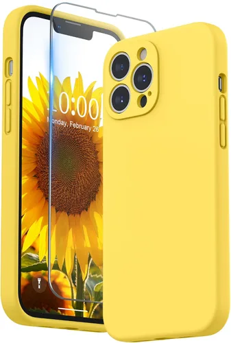 Miniatura 14 de SURPHY Funda compatible con iPhone 13 Pro Max con protector de pantalla, (protección de cámara + forro de microfibra suave), funda de silicona Negro