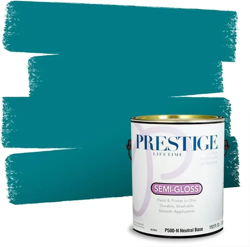 Miniatura 234 de Prestige Paints. - Base y pintura para exteriores en un solo galón, 1 galón. plano, comparable con Sherwin Williams Topsail. SW6799-PCM