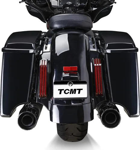 Miniatura 9 de TCMT Alforjas extendidas estiradas de 4 pulgadas de 5 x 7 pulgadas, tapas de altavoces para Harley 2014-2024 Touring CVO Road King Street Road Glide