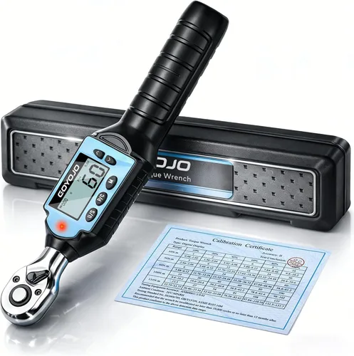Miniatura 9 de GOYOJO Llave dinamométrica digital de 1/2 pulgada 7.37-73.76 ft-lb/10-100Nm, herramienta profesional de alta precisión para reparación