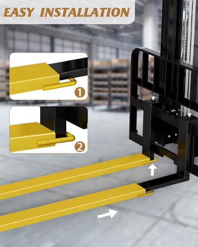 Miniatura 5 de GARVEE Extensiones de horquilla elevadora, 72 pulgadas de largo y 4.5 pulgadas de ancho para carretillas elevadoras, accesorio de acero resistente